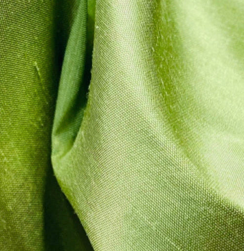 NEW Restocked!!! Duchess Mable Designer 100% Silk Dupioni Fabric in Solid Leaf Green