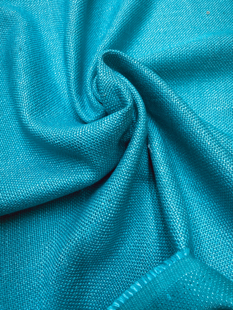 NEW! Queen Tabitta Linen Inspired Upholstery Drapery Fabric- Turquoise