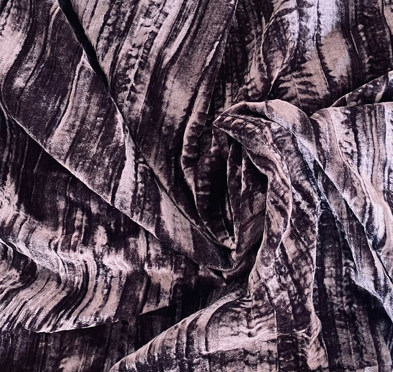 App Sale: Prince Peterson Brown Plum Silk Rayon Velvet Fabric