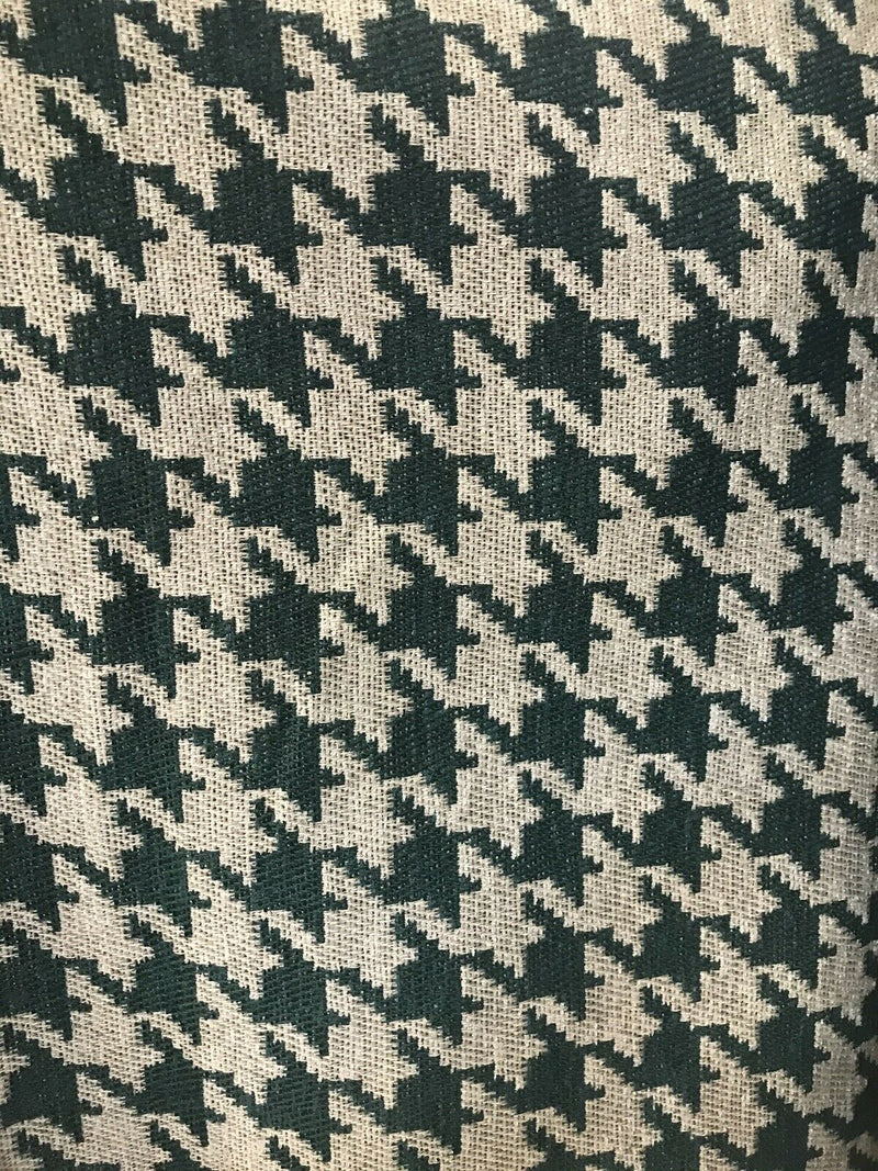 NEW Designer Upholstery Oversized Houndstooth Pattern Fabric - Green & Natural - Fancy Styles Fabric Pierre Frey Lee Jofa Brunschwig & Fils