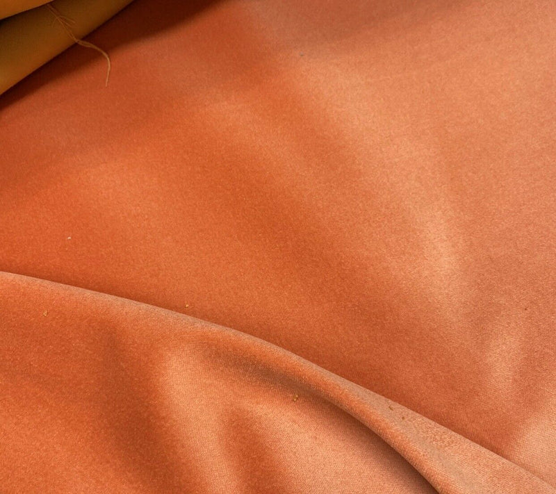 NEW! Prince Fabrielle - Designer Light Weight Cotton Velvet Upholstery Fabric - Soft- Coral Orange - Fancy Styles Fabric Pierre Frey Lee Jofa Brunschwig & Fils