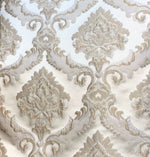 SALE! Prince Simon Designer Brocade Satin Fabric - Taupe Ivory Floral Upholstery Damask - Fancy Styles Fabric Pierre Frey Lee Jofa Brunschwig & Fils