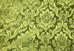 NEW! Queen Isabella Designer Damask Burnout Chenille Velvet Fabric - Apple Green BTY - Fancy Styles Fabric Pierre Frey Lee Jofa Brunschwig & Fils