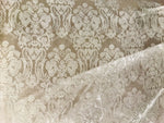 SALE Dophine Elena Designer Brocade Satin Damask Fabric- Antique Rose Gold- By The yard - Fancy Styles Fabric Pierre Frey Lee Jofa Brunschwig & Fils