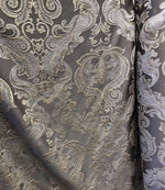 SWATCH 8” x 8” Sample- Designer Brocade Satin Fabric- Gray Silver Gold - Damask - Fancy Styles Fabric Pierre Frey Lee Jofa Brunschwig & Fils