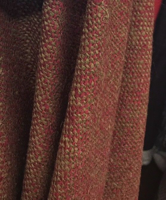 Designer Wool Blend Woven Coat Tweed Fabric - Brick & Green Melange- By The Yard - Fancy Styles Fabric Pierre Frey Lee Jofa Brunschwig & Fils