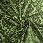 NEW Queen Isabella Designer Damask Burnout Chenille Velvet Fabric Forest Green - Fancy Styles Fabric Pierre Frey Lee Jofa Brunschwig & Fils