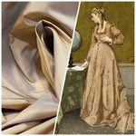 NEW Lady Lisa 100% Silk Taffeta Fabric Solid Gray with Gold Iridescence - Fancy Styles Fabric Pierre Frey Lee Jofa Brunschwig & Fils