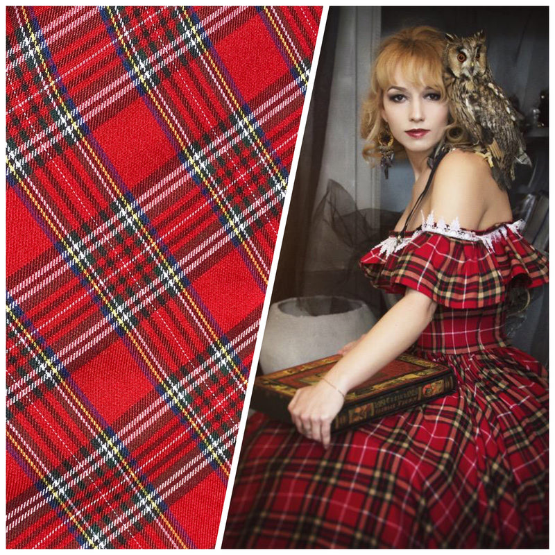 New Sir Caleb Designer Plaid Tartan Medium Weight Woven Fabric