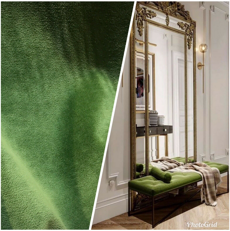 Designer Velvet Upholstery Fabric - Soft Leaf Green - Fancy Styles Fabric Pierre Frey Lee Jofa Brunschwig & Fils