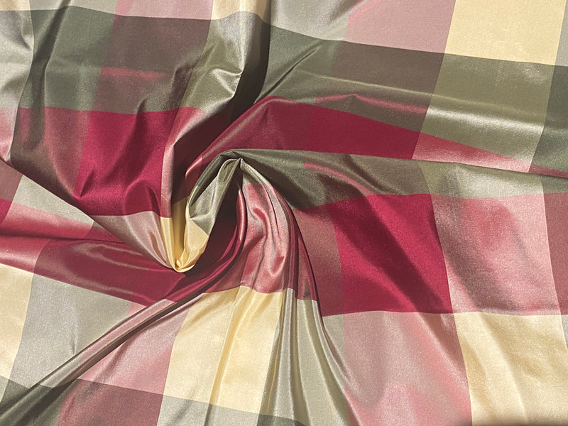 NEW Duchess Deirdre 100% Silk Taffeta Plaid Tartan Fabric- SB_1_11