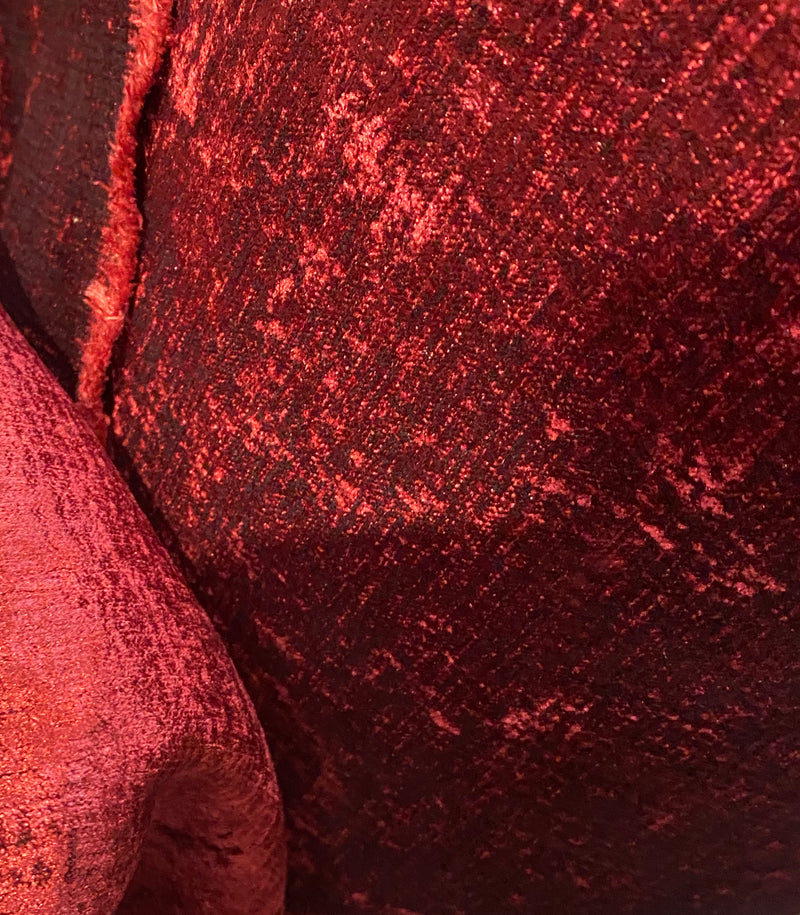 NEW! Sir Sylvio Luxury Heavyweight Upholstery Velvet Chenille Fabric - Red - BTY