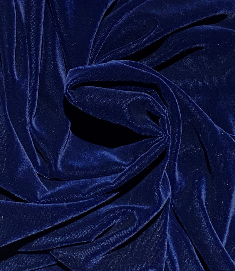 NEW Miss Yonnie Midnight Blue Silk Poly Velvet Fabric www