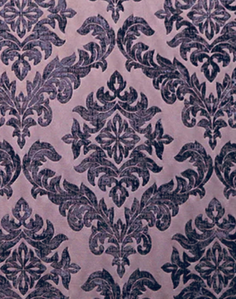 Lady Daneris Designer Antiqued Chenille Medallion Velvet Fabric - Purple - Upholstery