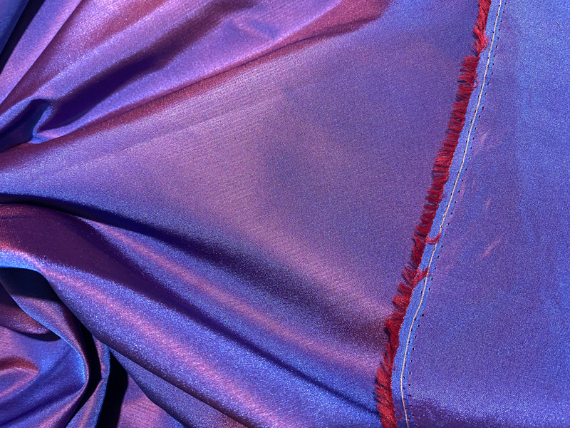 NEW! Duchess Damaris Purple & Salmon Iridescence Faux & Vegan Silk Fabric