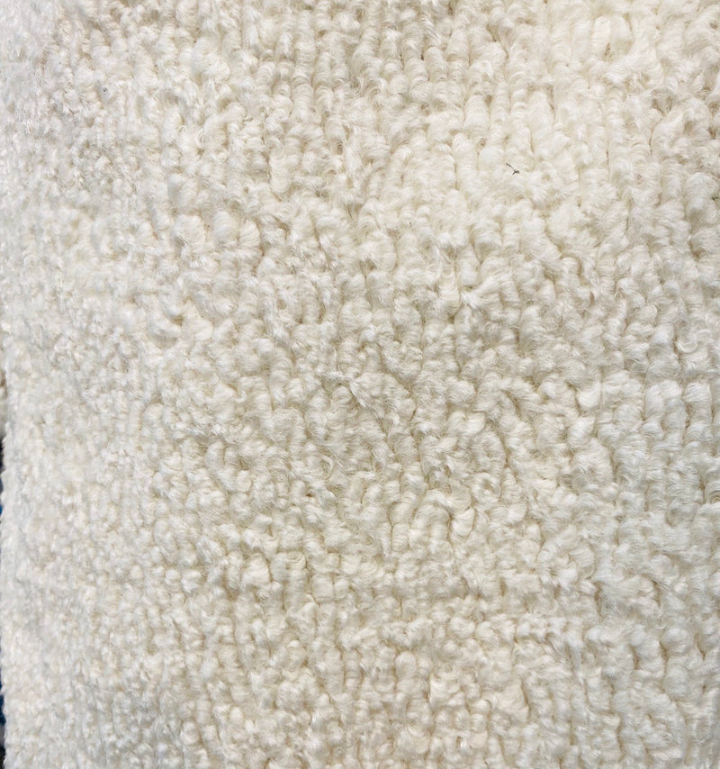 NEW Sir Hugo Designer Upholstery Boucle Sherpa Faux Fur Fabric in White