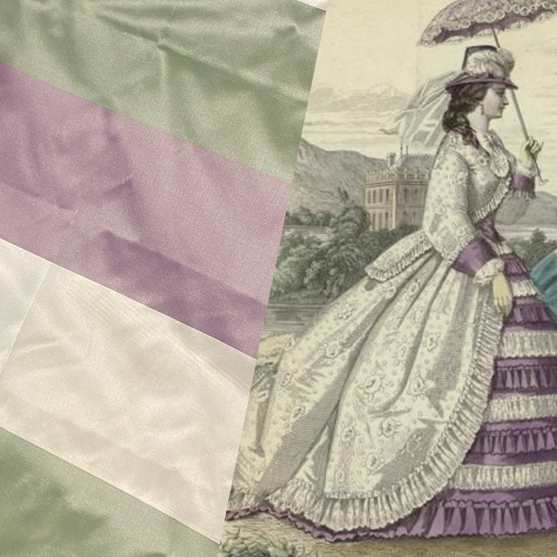 NEW Lady Chinta 100% Silk Taffeta Purple, Green and White Stripe Fabric SB_8_33 | www.fancystylesfabric.com NEW Lady Chinta 100% Silk Taffeta Purple, Green and White Stripe Fabric SB_8_33 | www.fancystylesfabric.com