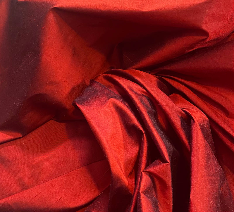 Red Solid Silk Taffeta Fabric