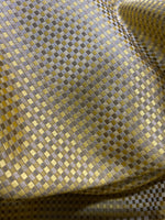 NEW Queen Alyssa 100% Silk Taffeta Basketweave Motif Fabric - Yellow - Fancy Styles Fabric Pierre Frey Lee Jofa Brunschwig & Fils