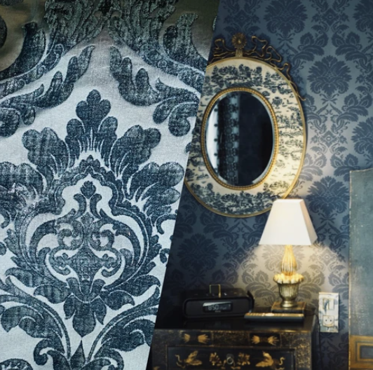 Velvet with suggested matching fabrics