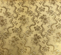 NEW SALE Princess Hailey Designer Brocade Satin Fabric- Antique Yellow Gold Floral Medallion - Fancy Styles Fabric Pierre Frey Lee Jofa Brunschwig & Fils