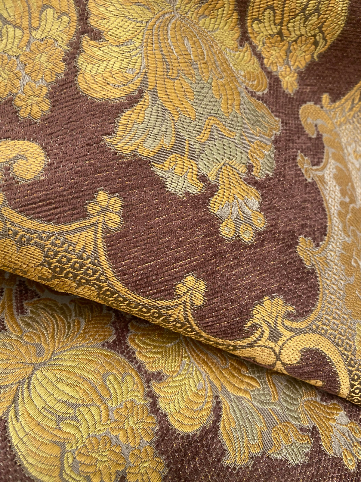 NEW! Duke Riviera Designer Venetian Italian Burnout Medallion Chenille Brocade Gold Brown Fabric Upholstery Style# HG10011 - Fancy Styles Fabric Pierre Frey Lee Jofa Brunschwig & Fils