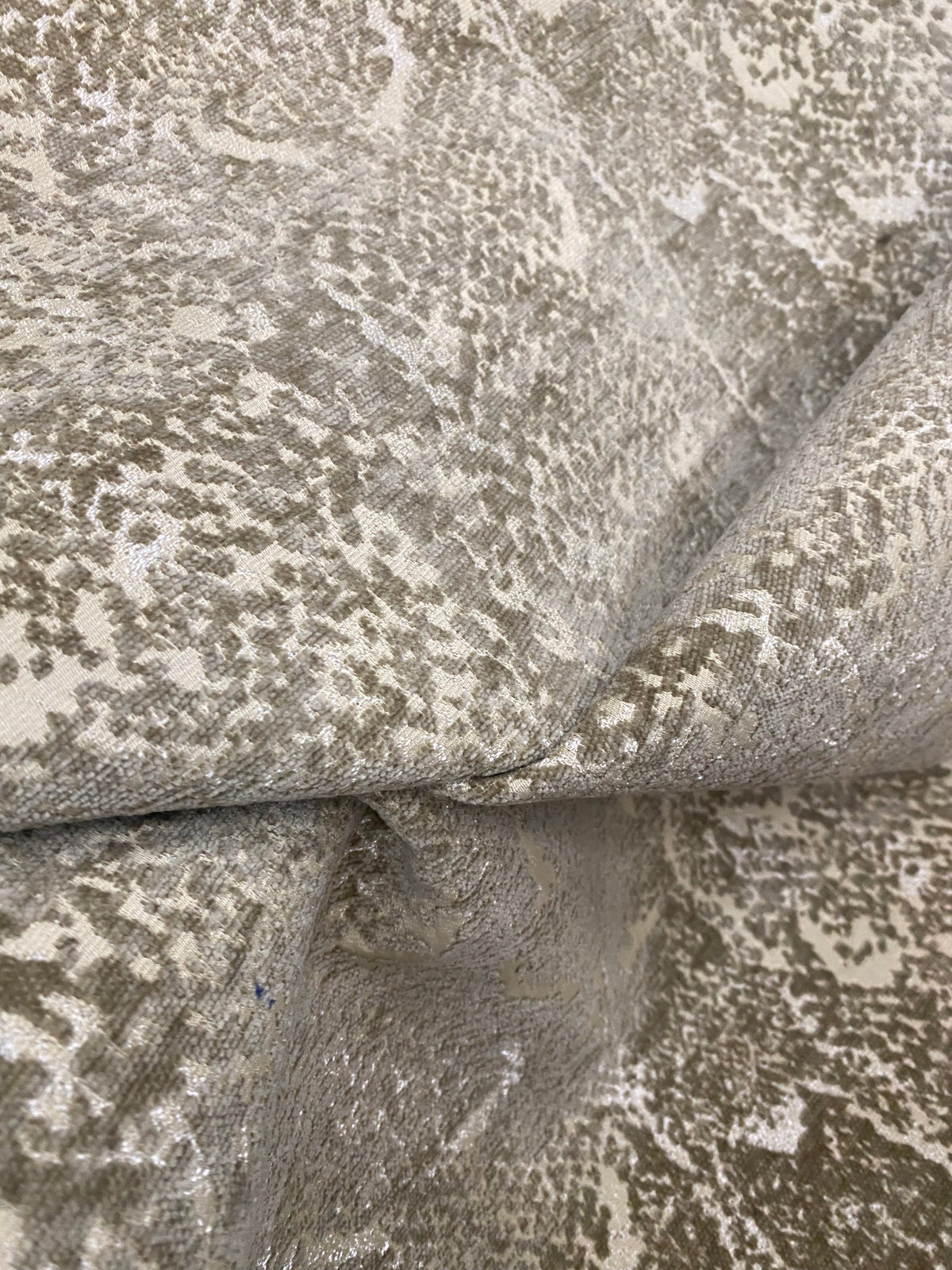 NEW Prince Stan Novelty Velevet Anaconda Snake Upholstery Fabric in White & Taupe - Fancy Styles Fabric Pierre Frey Lee Jofa Brunschwig & Fils