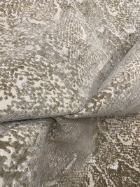 NEW Prince Stan Novelty Velevet Anaconda Snake Upholstery Fabric in White & Taupe - Fancy Styles Fabric Pierre Frey Lee Jofa Brunschwig & Fils