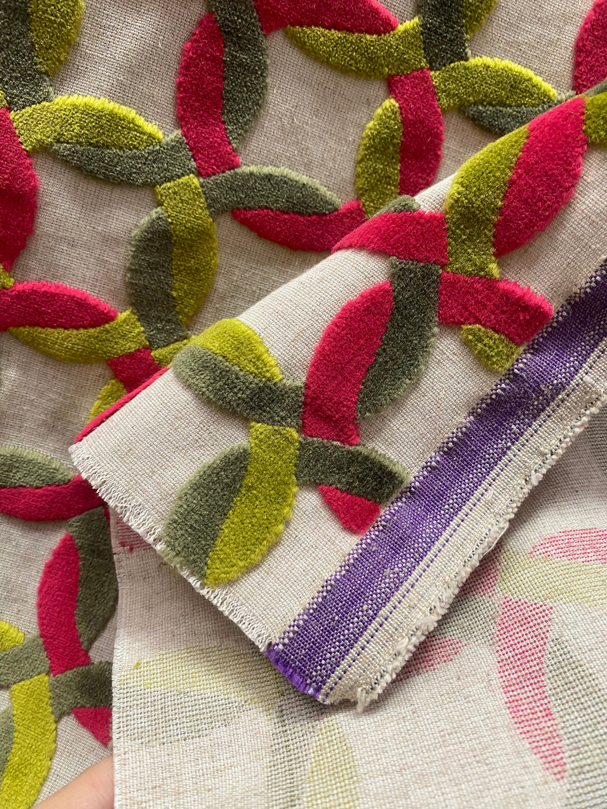 NEW! Prince Mekke - Designer Italian Venetian Burnout Geometric Cut Velvet Fabric Upholstery - Fancy Styles Fabric Pierre Frey Lee Jofa Brunschwig & Fils