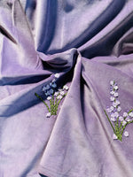 App Sale: Prince Popper - 100% Cotton Soft Velvet Fabric - Lavender Purple- Embroidered