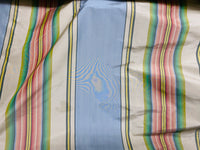 Back in stock! NEW Princess Penelope Designer 100% Silk Taffeta Stripes Fabric - Blue 55” Wide - Fancy Styles Fabric Pierre Frey Lee Jofa Brunschwig & Fils