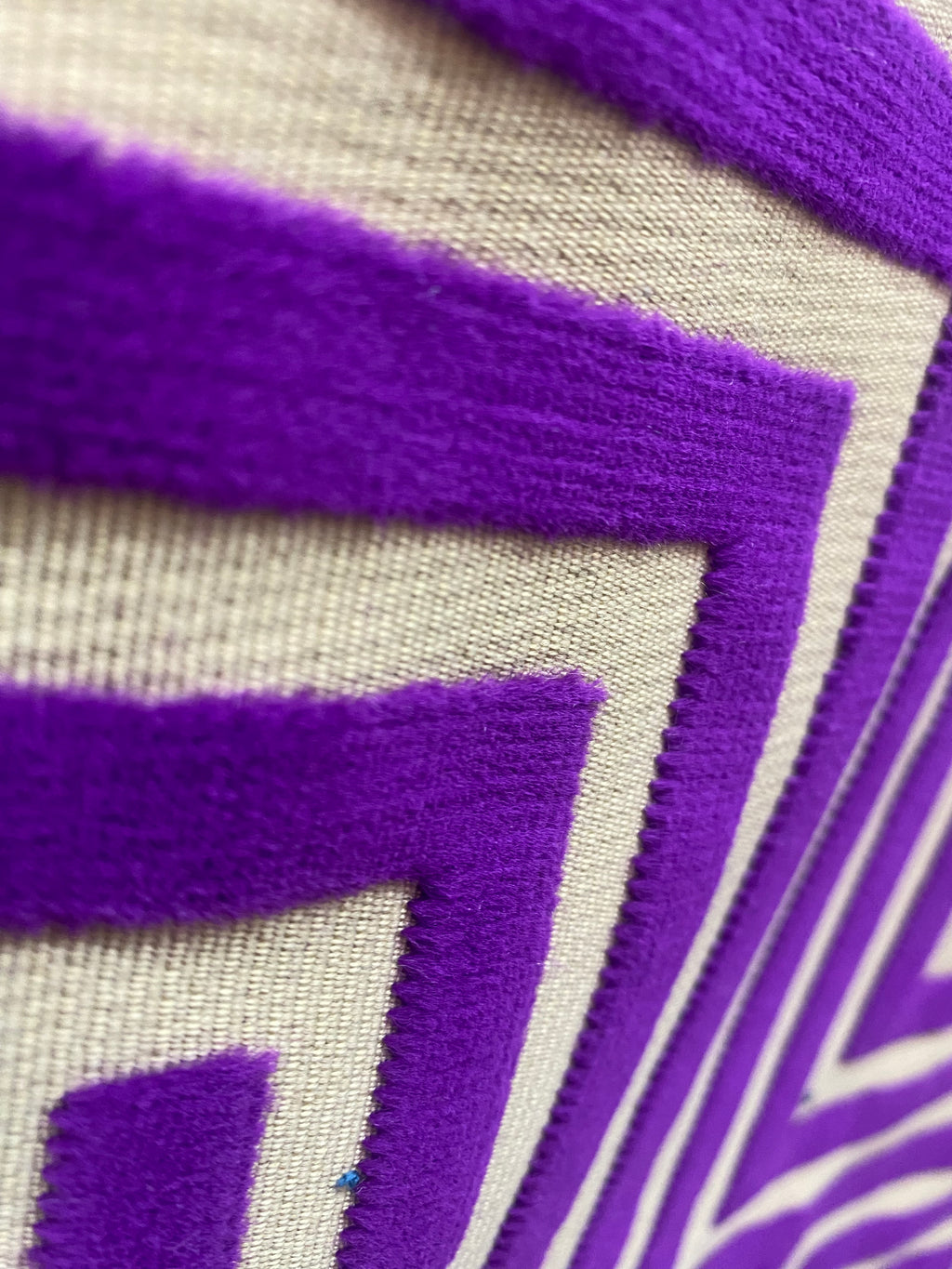 NEW! Sale! VERSACE HOME Novelty Italian Burnout Geometric Chenille Upholstery Velvet Fabric - Magenta Purple