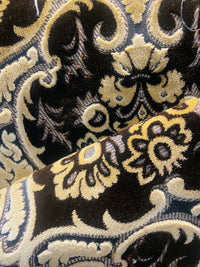 NEW Sir Scott Designer Italian Burnout Medallion Chenille Velvet Fabric Brown and Beige - Upholstery - Fancy Styles Fabric Pierre Frey Lee Jofa Brunschwig & Fils