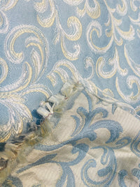 NEW! King Peter Designer Quilted Brocade Floral Upholstery Fabric- French Blue - Fancy Styles Fabric Pierre Frey Lee Jofa Brunschwig & Fils