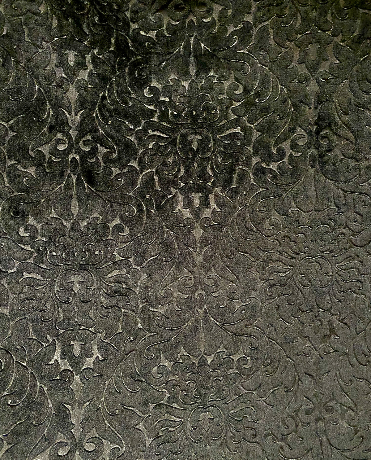 NEW! Prince Pang - Designer Italian Venetian Burnout Damask Cut Velvet Black Fabric Upholstery - Fancy Styles Fabric Pierre Frey Lee Jofa Brunschwig & Fils