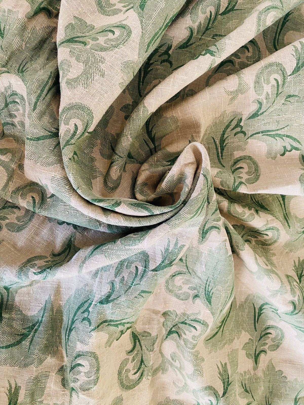 NEW Queen Shani Designer 100% Linen Floral Leaf Fabric- - Fancy Styles Fabric Pierre Frey Lee Jofa Brunschwig & Fils