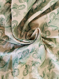 NEW Queen Shani Designer 100% Linen Floral Leaf Fabric- - Fancy Styles Fabric Pierre Frey Lee Jofa Brunschwig & Fils