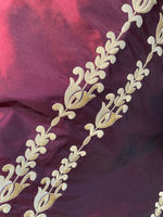 NEW Queen Marguerite 100% Silk Taffeta Red Fabric - Gold Embroidered