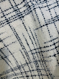 NEW Count York Designer Heavyweight Boucle Upholstery Fabric in White and Black Plaid Melange - Fancy Styles Fabric Pierre Frey Lee Jofa Brunschwig & Fils