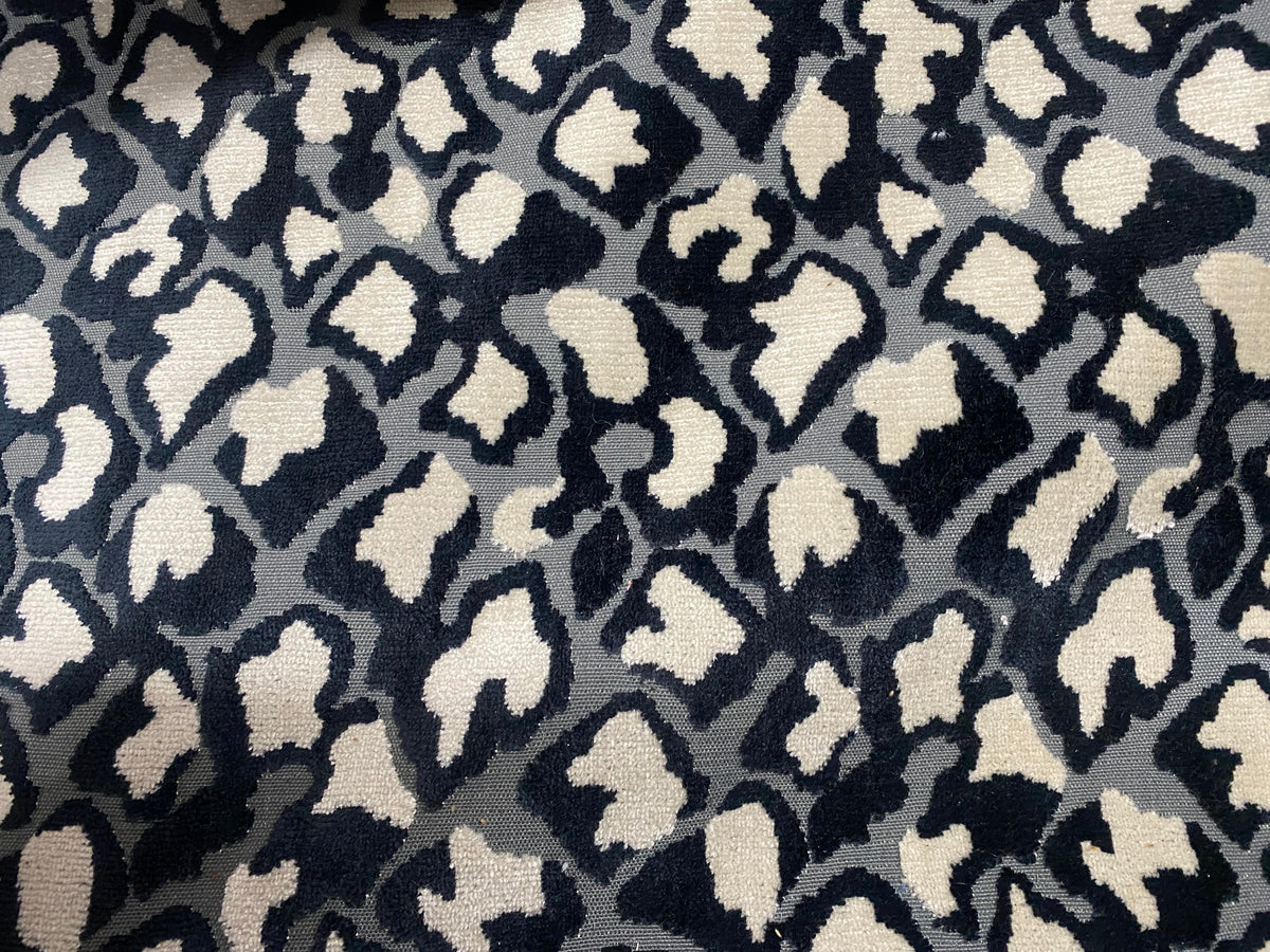 NEW Duchess Dugan Snow Leopard Novelty Upholstery Velvet Made in Italy Black Style# HG10004 - Fancy Styles Fabric Pierre Frey Lee Jofa Brunschwig & Fils