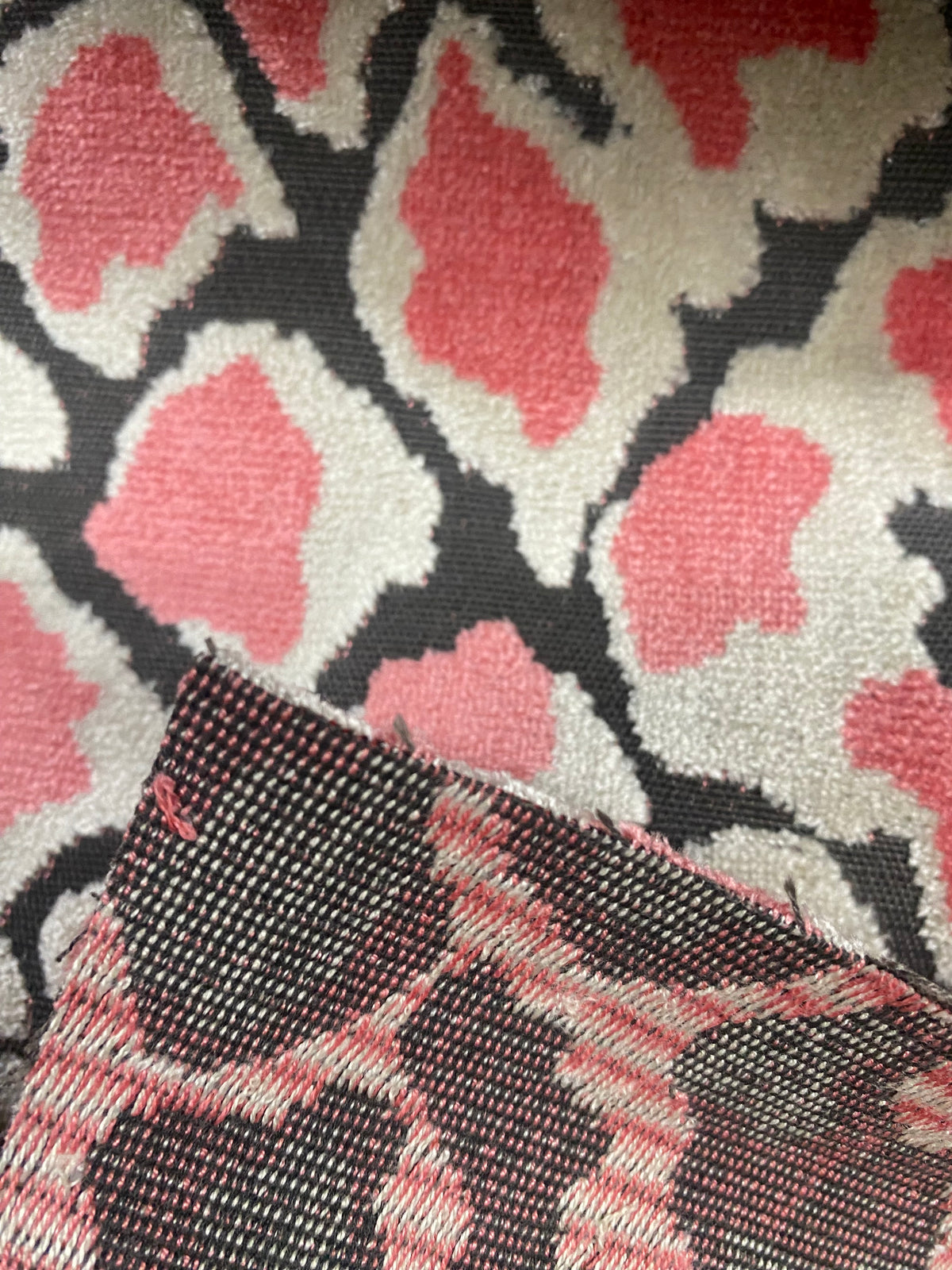 NEW Duchess Dugan Pink Snow Leopard Novelty Upholstery Velvet Made in Italy Pink Coral Style# HG10003 - Fancy Styles Fabric Pierre Frey Lee Jofa Brunschwig & Fils