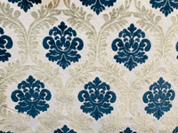 NEW! Emperor Julius Designer Italian Burnout Medallion Chenille Velvet Silver-Blue Light Grey Fabric Upholstery - Fancy Styles Fabric Pierre Frey Lee Jofa Brunschwig & Fils