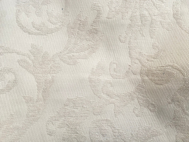NEW! SALE! King Sam Brocade Jacquard Burnout Upholstery Chenille Italian Fabric- White Ivory Floral- Upholstery Neoclassical
