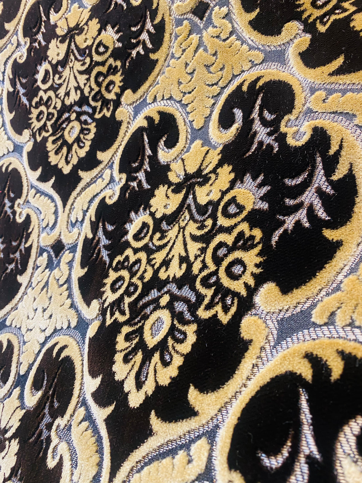 NEW Sir Scott Designer Italian Burnout Medallion Chenille Velvet Fabric Brown and Beige - Upholstery - Fancy Styles Fabric Pierre Frey Lee Jofa Brunschwig & Fils