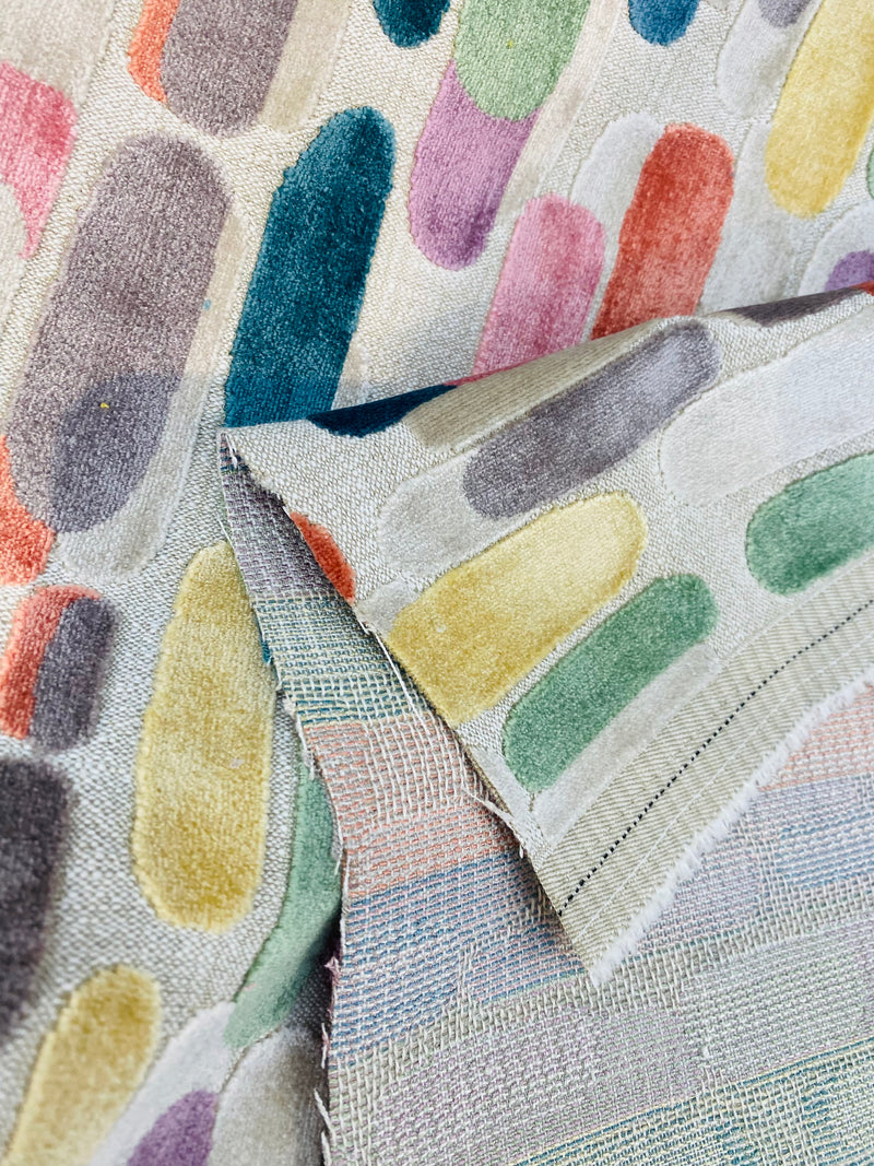 NEW! Emperor Ellis Designer Italian Burnout Multicolor Fabric for Upholstery