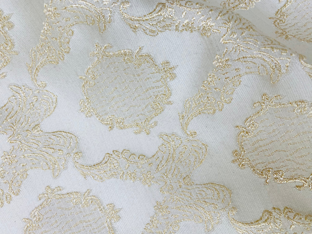 NEW! Duke Fiante Brocade Satin Fabric- Champagne- Damask Upholstery Neoclassical Louis - Fancy Styles Fabric Pierre Frey Lee Jofa Brunschwig & Fils