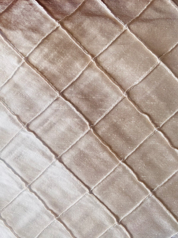 NEW Lady Morgan 100% Silk Dupioni Pintuck Diamond Cream Pink Fabric - Fancy Styles Fabric Pierre Frey Lee Jofa Brunschwig & Fils