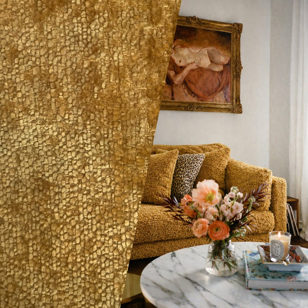NEW! King Kramer Luxury Heavyweight Upholstery Velvet Chenille Fabric - Mustard - BTY - Fancy Styles Fabric Pierre Frey Lee Jofa Brunschwig & Fils