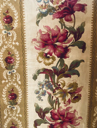 NEW! Princess Peppa Novelty 100% Linen Fabric Floral - Burgundy, Gold and Natural - Fancy Styles Fabric Pierre Frey Lee Jofa Brunschwig & Fils