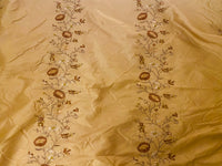 NEW! Duchess Aurora Light Gold Faux Silk Embroidered Fabric - Fancy Styles Fabric Pierre Frey Lee Jofa Brunschwig & Fils